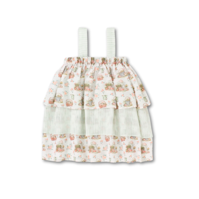 Vestido algodão com estampado verde Piquenique