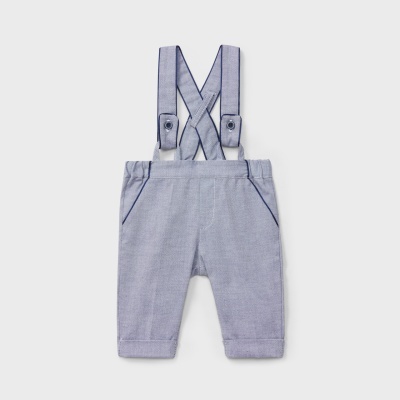 Jardineira de algodão em azul marinho