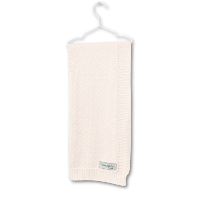 Manta tricotada em lã merino pérola | COSY Wedoble