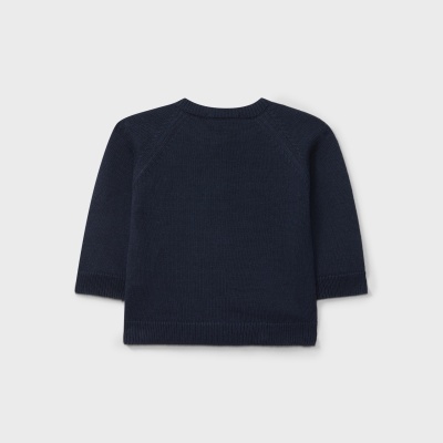 Casaco em malha de algodão azul marinho