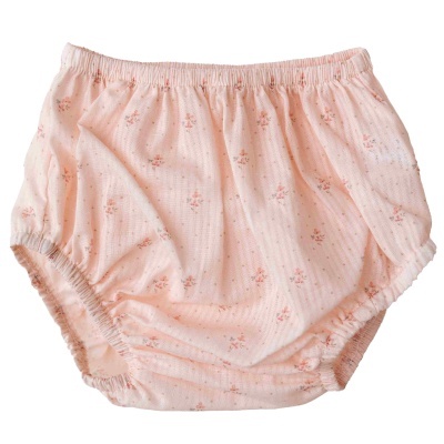 Vestido algodão rosa c/ tapa fraldas Flora