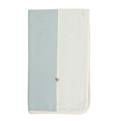 Manta algodão em verde água