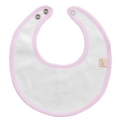 Babete algodão pérola c/ pormenor rosa