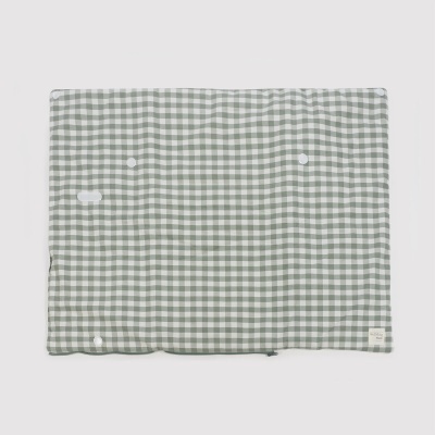 Tapete rectangular para animais xadrez verde e branco