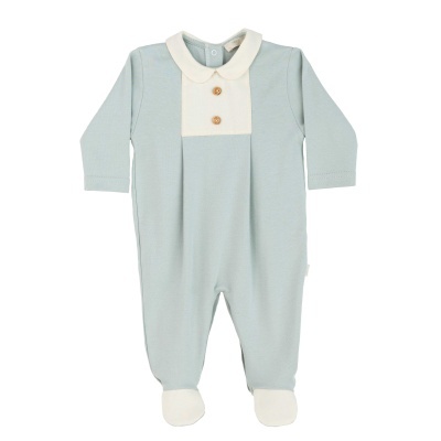 Babygrow algodão c/ peito verde água