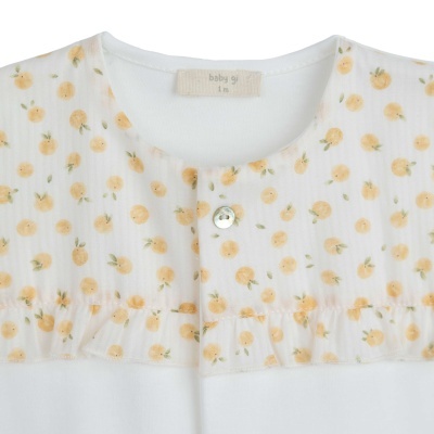 Babygrow algodão pérola com peito Fruity