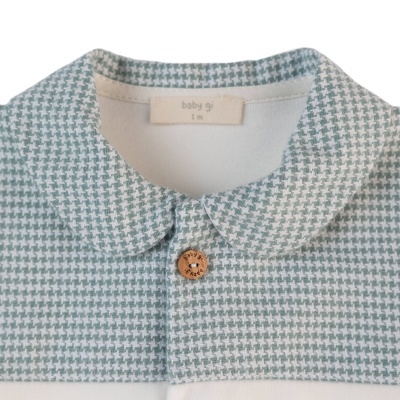 Babygrow laminado com peito estampado pérola Flowery Baby Gi