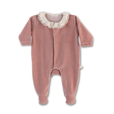 Babygrow Laminado com gola em renda rosa velho Baby Gi