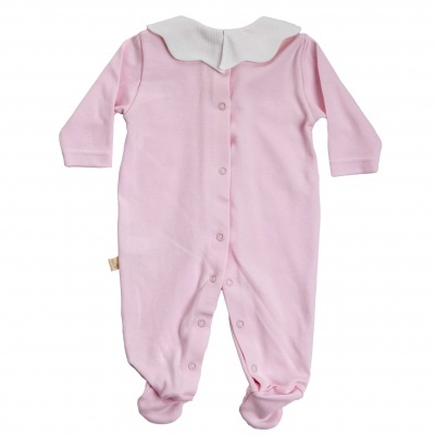 Babygrow algodão rosa c/ pormenor nuvem