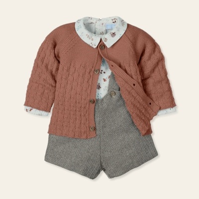 Conjunto de 3 peças "Mecer" em cor telha