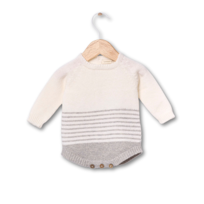 Fofo tricotado em lã merino pérola | SNOWFLAKE Wedoble