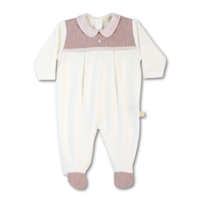 Babygrow Laminado pérola com peito rosa Riverside Baby Gi