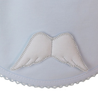 Babete algodão redonda Angel Collection azul