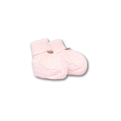 Carapins tricotados em lã merino rosa | COSY Wedoble