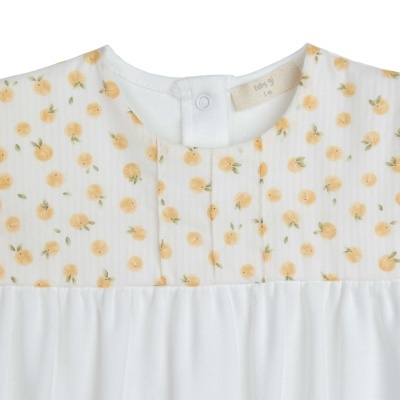 Babygrow algodão com folho no ombro pérola Fruity