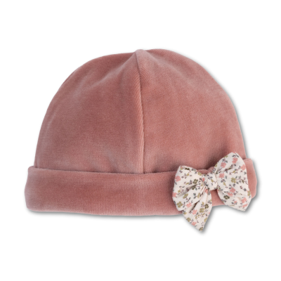 Gorro Laminado com laço rosa velho Leah Baby Gi
