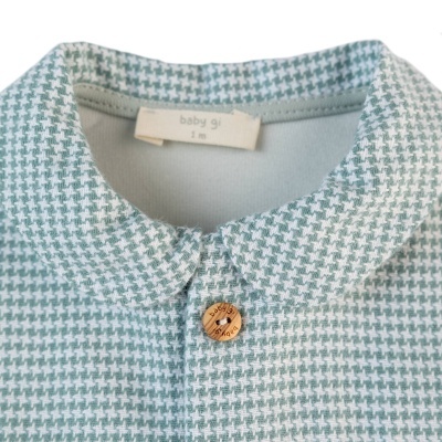 Babygrow laminado com peito estampado menta Flowery Baby Gi