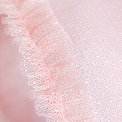 Manta algodão com tule em rosa pêssego Meadow