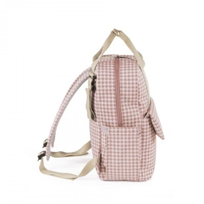 Mochila Maternidade I Love Vichy rosa