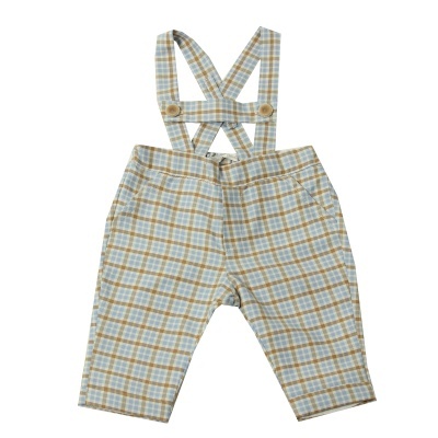 Jardineira algodão em azul indigo