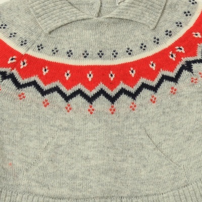 Fofo malha jaquard com bombazine em cinzento