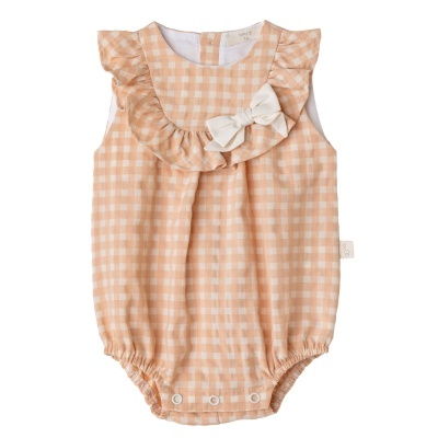 Fofo algodão com gola folho e padrão vichy Seaside