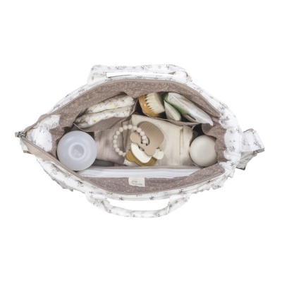 Mala de Maternidade Botton Flowers - Pérola e rosa