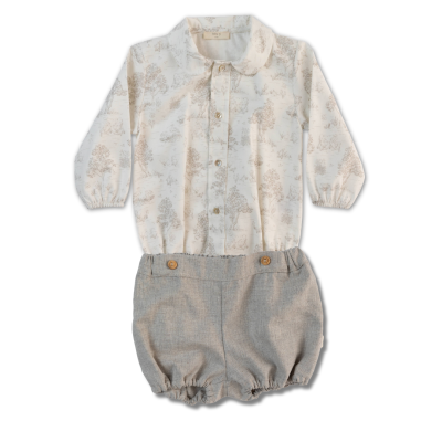 Conjunto de algodão 2 peças bege/pérola Country Baby Gi