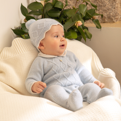 Babygrow malha com losangos em azul bebé | BLUE DREAM Dr Kid