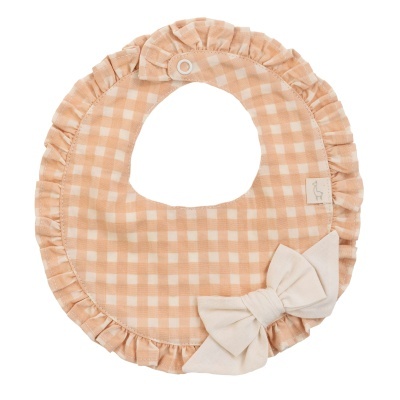 Babete algodão redonda vichy com laço Seaside