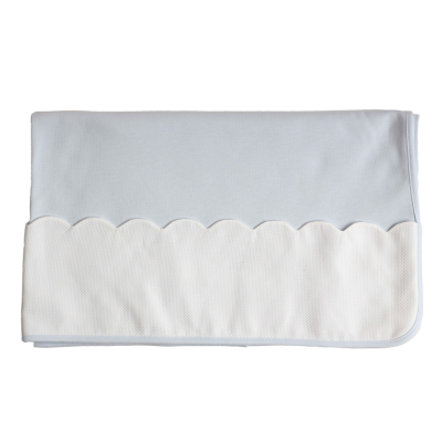 Manta Laminada com piquê azul Baby Gi