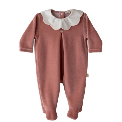 Babygrow Laminado com gola piquê rosa velho