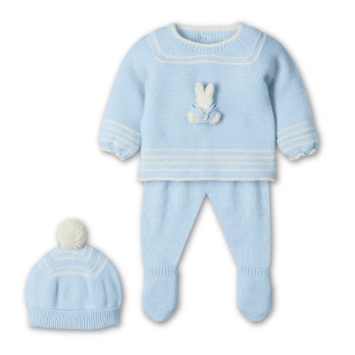 Conjunto de malha de 3 peças na cor nube "RABBIT MOONLIGHT" Mac Ilusión