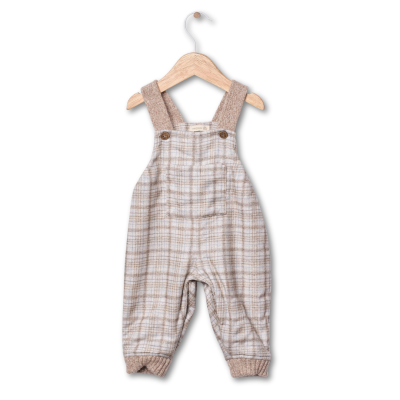 Jardineiras com padrão xadrez tartan | LITTLE TEDDY BEAR Wedoble