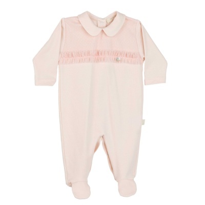 Babygrow algodão com tule em rosa pêssego Meadow