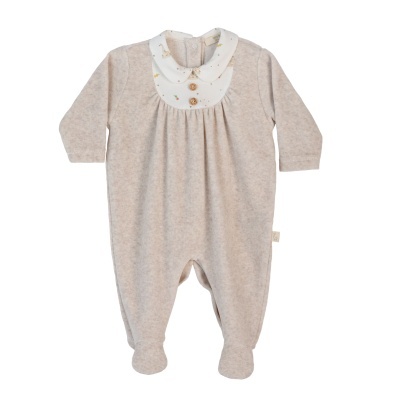 Babygrow laminado com botões bege Goose Baby Gi