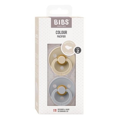 Caixa de chupetas BIBS COLOUR PACIFIER bege e cinzento