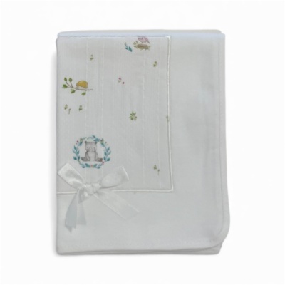 Fralda algodão pérola e azul Francisco Maria