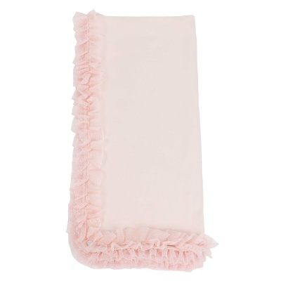 Manta algodão com tule em rosa pêssego Meadow