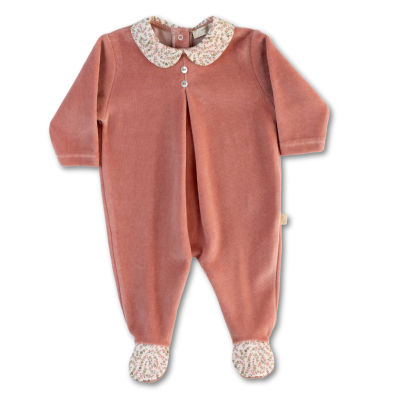 Babygrow Laminado com macho em rosa velho Leah Baby Gi