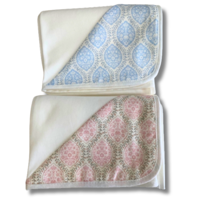 Fralda algodão estampada "Manuel Maria" azul