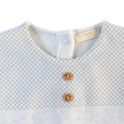 Babygrow Laminado sem gola cinzento Thomas Baby Gi