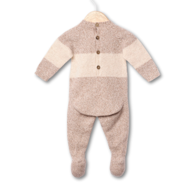 Babygrow com ursinho tricotado em lã merino | LITTLE TEDDY BEAR Wedoble