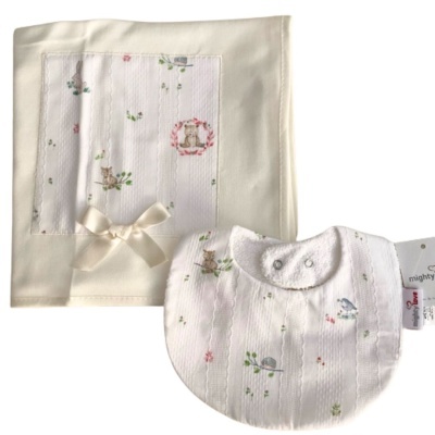 Fralda algodão pérola e rosa Francisco Maria