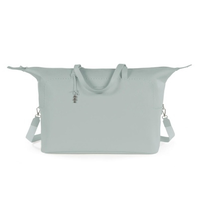 Bolsa azul claro com alças e fecho de correr