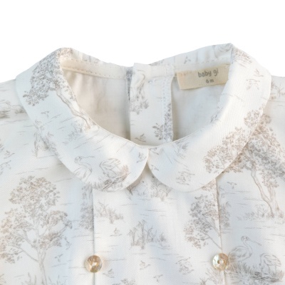 Fofo algodão pérola com gola redonda Country Baby Gi