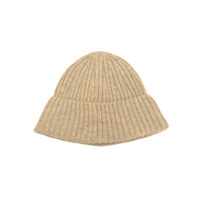 Gorro malha em bege mescla