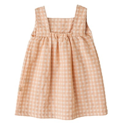 Vestido algodão c/ laço e padrão vichy Seaside