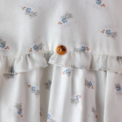 Fofo algodão com folho no peito Little Rabbit Collection