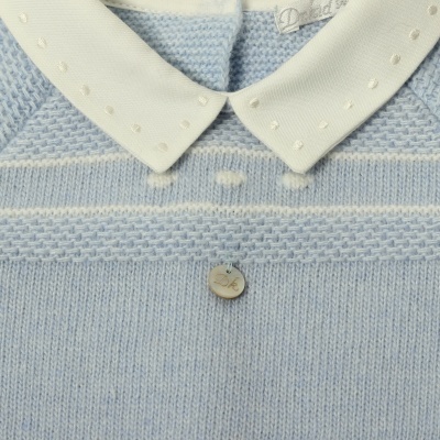 Babygrow malha com gola bico em azul bebé